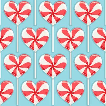 Striped candy hearts Illustrazione stock