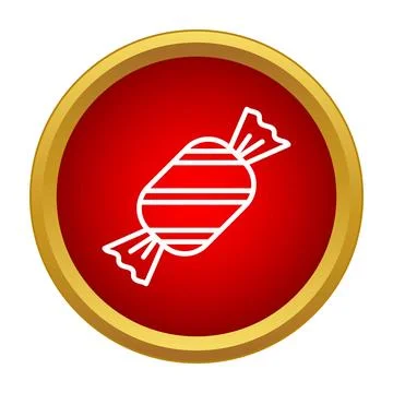 Striped candy icon on red background イラスト素材