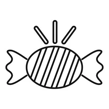 Striped candy shining with rays icon showing sweet treat Stock Illustration