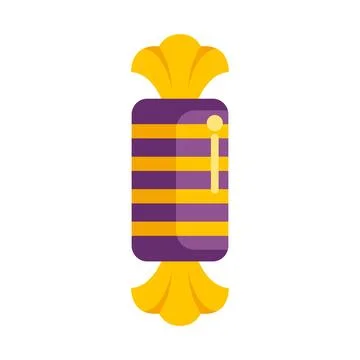 Striped candy wrapper with twisted ends 스톡 일러스트