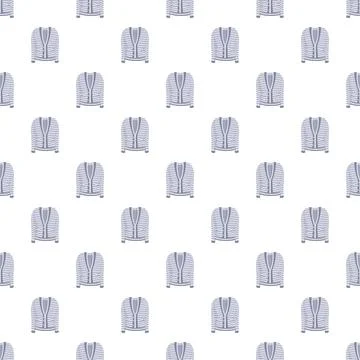 Striped cardigan repeating pattern on white background Stock Illustration