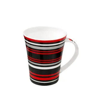 Striped ceramic mug. Stock Photos