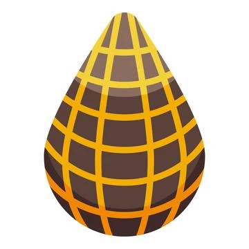 Striped chocolate egg icon isometric vector. Easter egg Illustrazione stock