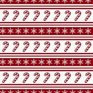 Striped christmas pattern with candy cane. Vector seamless background. Stock Illustration