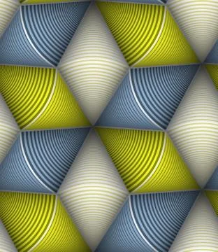 Striped Circle Cone 3d Seamless Vector Seamless Pattern. Fall Co Stock Illustration