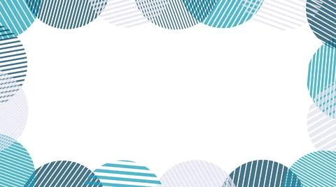 Striped circles frame background (blue) Stock Illustration