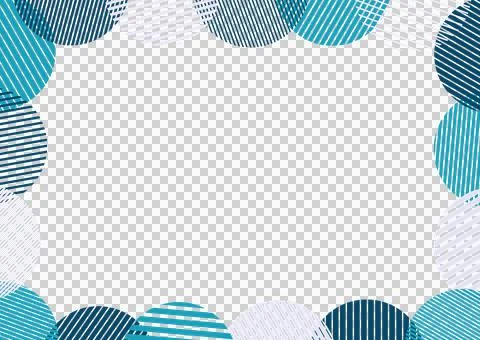 Striped circles frame background (blue, transparent background) Stock Illustration