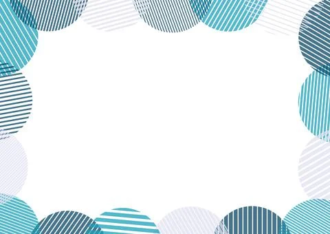 Striped circles frame background (blue) Illustration