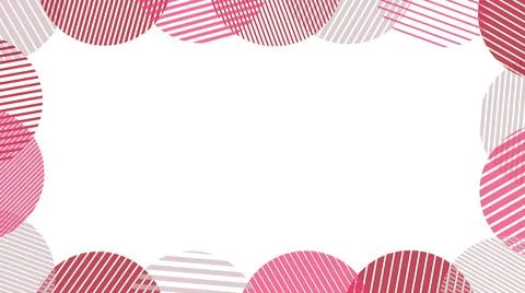 Striped circles frame background (red) Stock Illustration