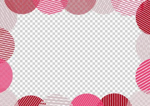 Striped circles frame background (red, transparent background) Stock Illustration