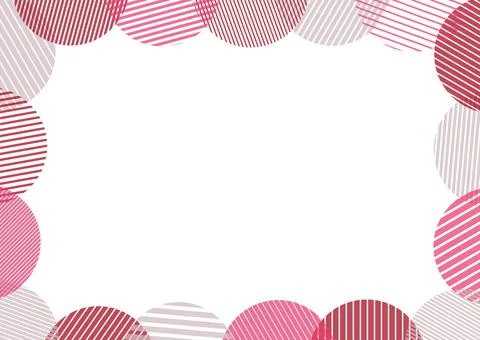 Striped circles frame background (red) Stock Illustration