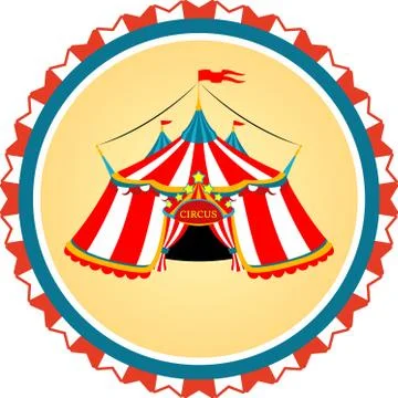Striped circus tent in frame Stock Illustration