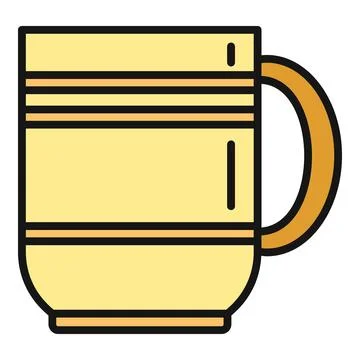 Striped coffee mug icon with handle design Stock Illustration