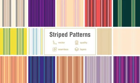 Striped collection adapted for modern spring design. Traditional lines patt.. Stock Illustration