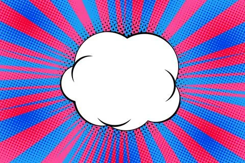 Striped colorful rays background and speech bubbles. Pop art creative concept 스톡 일러스트