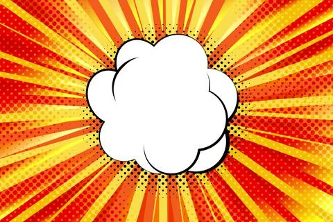 Striped colorful rays background and speech bubbles. Pop art creative concept Stock Illustration