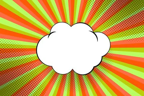 Striped colorful rays background and speech bubbles. Pop art creative concept Stock Illustration