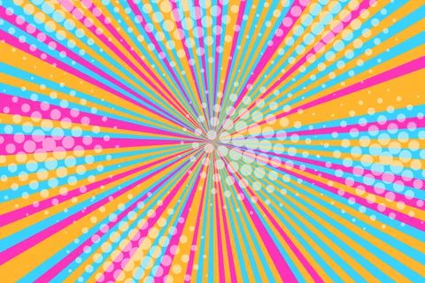Striped colorful rays background. Pop art creative concept colorful comics book Stock Illustration