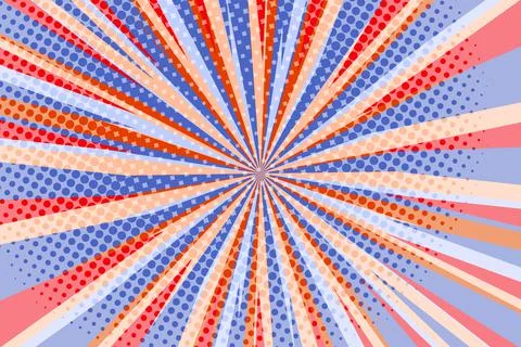 Striped colorful rays background. Pop art creative concept colorful comics book 스톡 일러스트