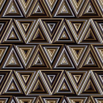 Striped colorful triangles pattern. Seamless vector illustration. イラスト素材