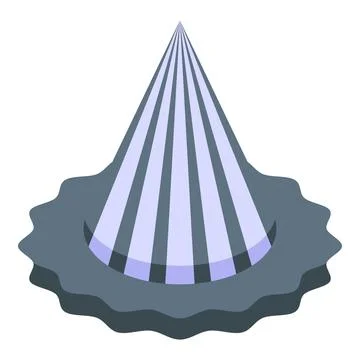 Striped cone shell resting on a flat surface Illustrazione stock