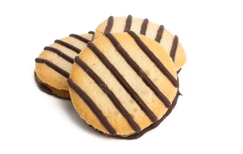 Striped cookie isolated Stock Photos