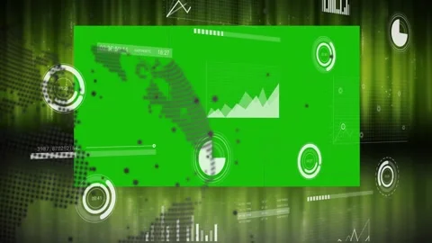 Striped cubes flying from right, rotating and morphing, forming central green Stock Footage 333829875