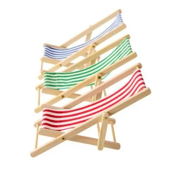 Striped deck chairs Stock Photos