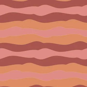 Striped desert landscape seamless vector pattern Stock Illustration