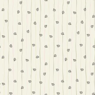 Striped Ditzy Floral Seamless Pattern Soft Flower Pastel Meadow Coquette Fe.. Stock Illustration