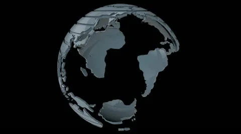 Striped Double Layer 3D Globe Stock Footage 11257994