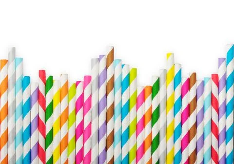 Striped drink straws Stock Photos