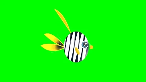 Striped Dynamic with Fish - Chroma Key Green Screen Footage Video stock 336959090
