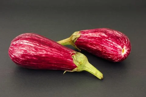 Striped eggplants Stock Photos