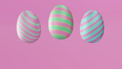 Striped eggs rotating, looped animation Stock Footage 277855841