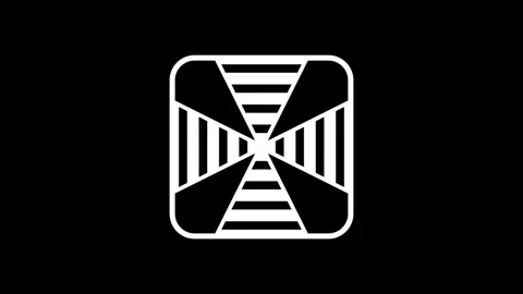 Striped Fan Icon Square Frame Stock Footage 340297188