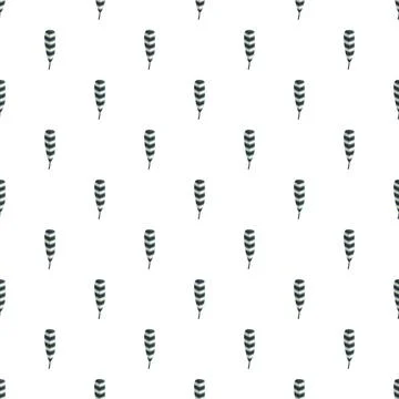Striped feather repeating pattern on white background イラスト素材
