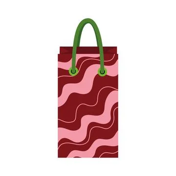 Striped festive gift bag. Vector Stock Illustration