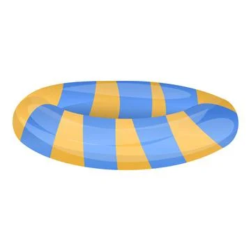 Striped float ring icon, cartoon style 스톡 일러스트