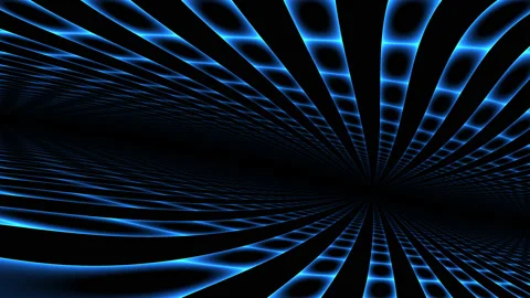 Striped Floor and Ceiling Irregular Blue Light Strips Stock Footage 139734110