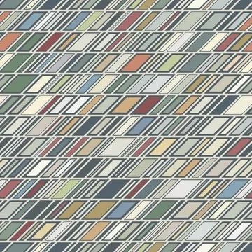 Striped geometric pattern with mosaic style lines. Seamless vector illustration. Stock Illustration