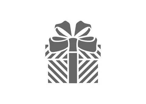 Striped gift box with ribbon vector illustration Stock Illustration