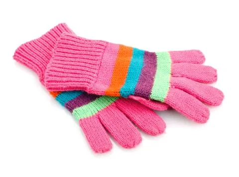 Striped gloves Stock Photos