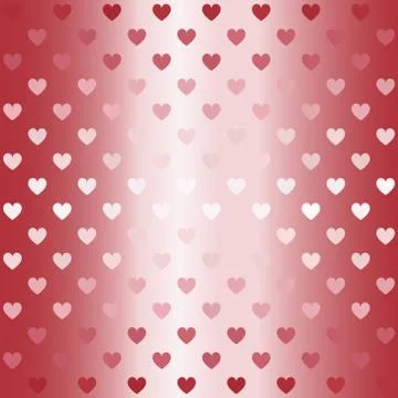 Striped glowing heart pattern. Seamless vector background Stock Illustration