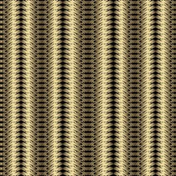 Striped gold textured 3d vector seamless pattern. Stock Illustration