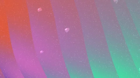 Striped gradient design with floating pink shapes, perfect for backgrounds, soci Stock Footage 324255987