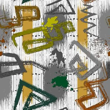 Striped graffity modern seamless pattern. Vector textured dirty abstract back Stockillustratie