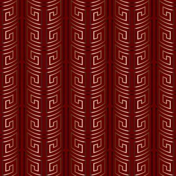 Striped greek seamless border patterns. Stock Illustration