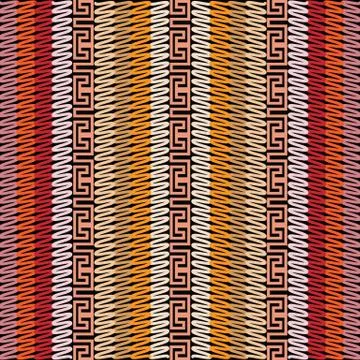 Striped greek vector seamless pattern. Illustrazione stock