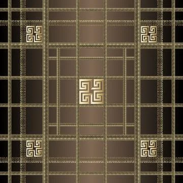 Striped greek vector seamless pattern. Abstract modern background. Repeat geo Illustrazione stock